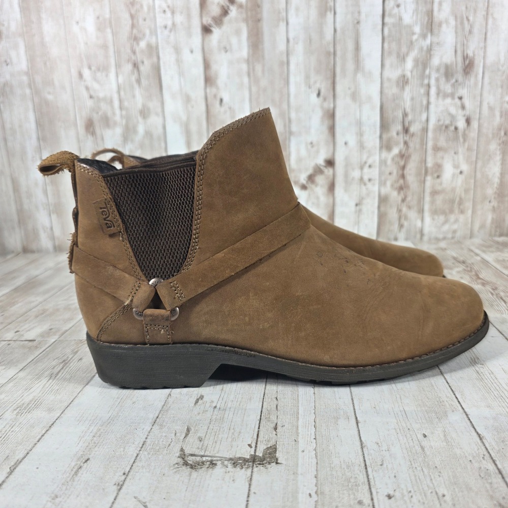 Teva De La Vina Dos Chelsea‎ Ankle Boots Womens 10 Brown Waterproof Leather